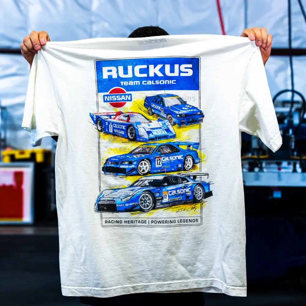 Digital squeegee print on LA Apparel 1801GD