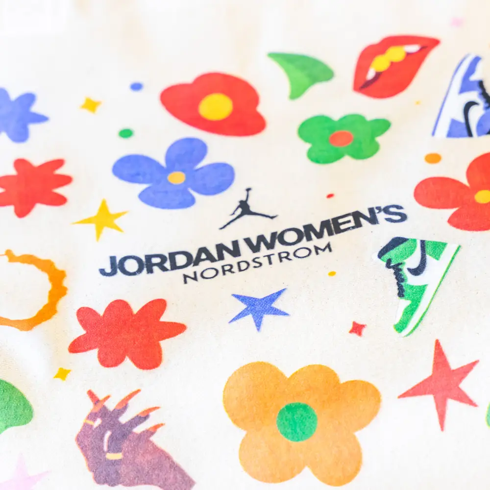 Digital squeegee print on canvas tote bag