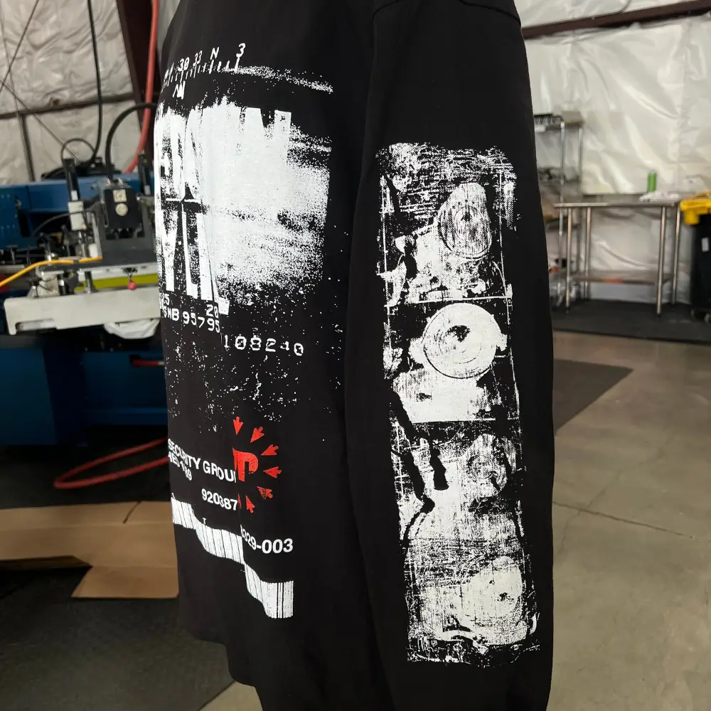 Jumbo screen printing for JPEG Mafia on American Apparel