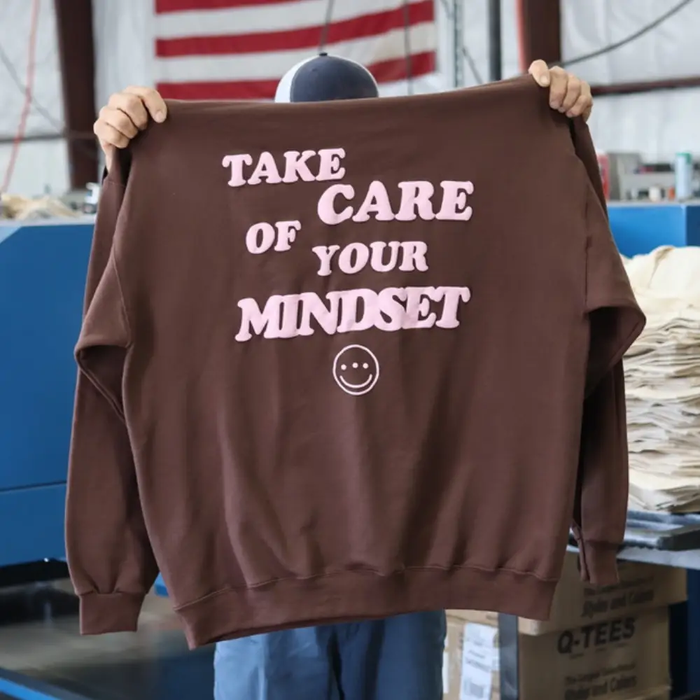 Puff pink ink on Independent SS4500 hoodies