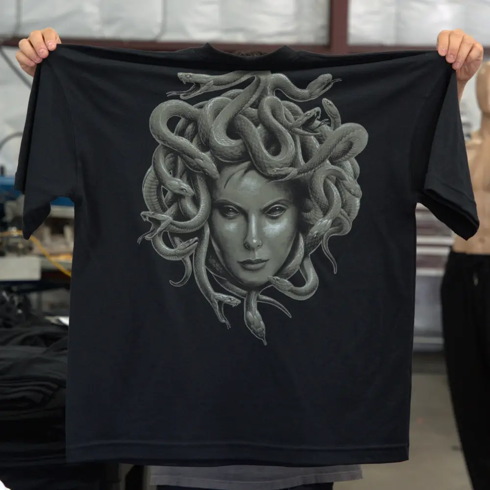 Custom screen printing on LA Apparel 1801GD t-shirts