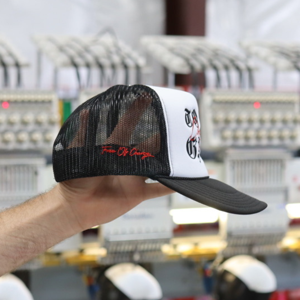 Overlapping Embroidery Technique on Trucker cap