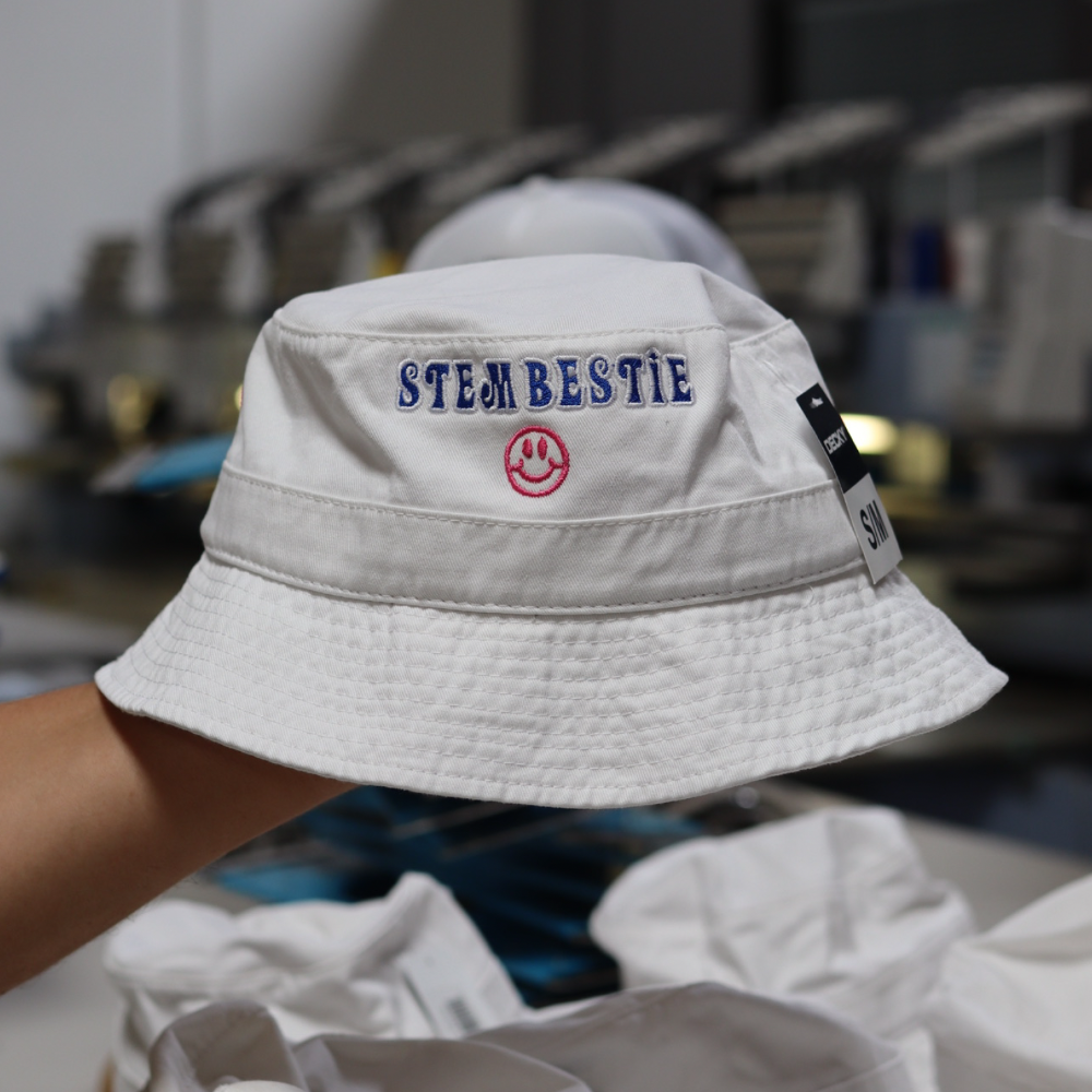 customized embroidered STEM Bestie bucket hat