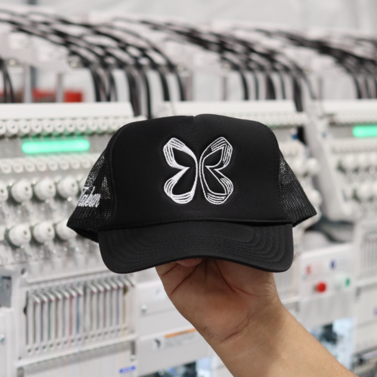 Custom Embroidery on Mid Profile Trucker Cap