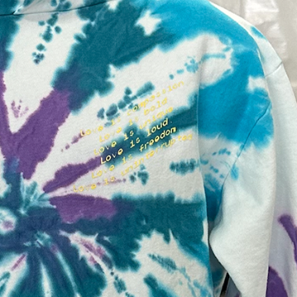 Custom Screen Printed Tie-Dye Sweatshirt