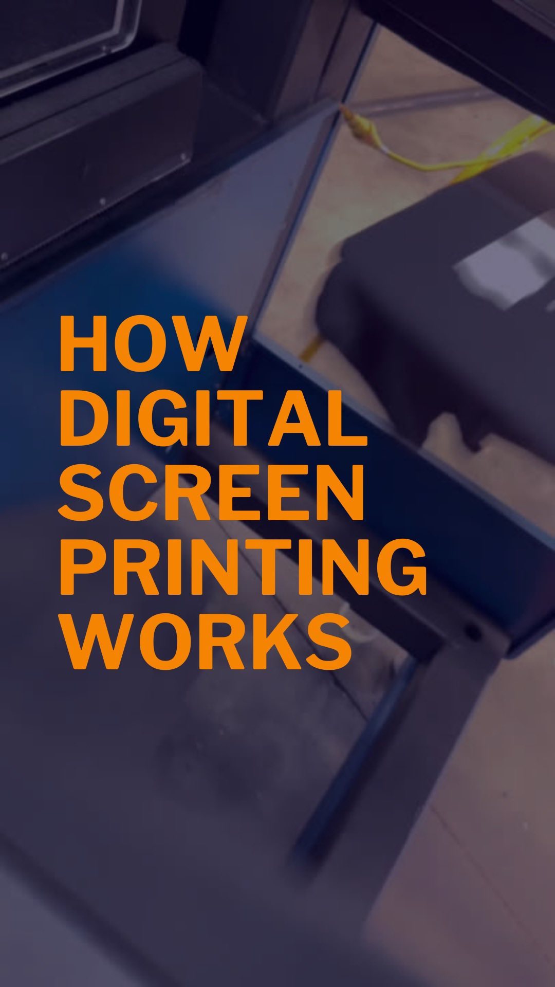 Explanatory graphic on the process of digital screen printing.